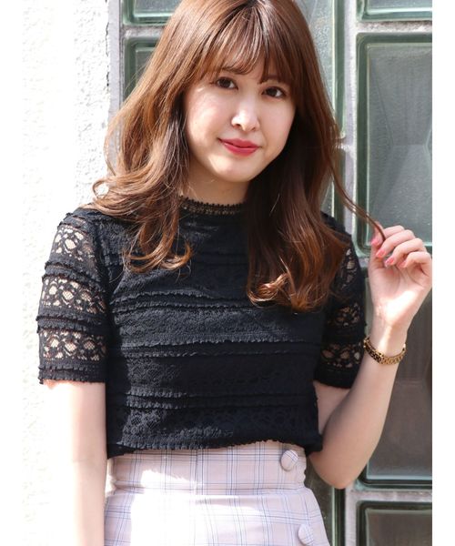 dazzlin（ダズリン）の「フリルレーストップス（シャツ/ブラウス・レディース・ブラック/オフホワイト/ブルー・FREE）」の9枚目の写真