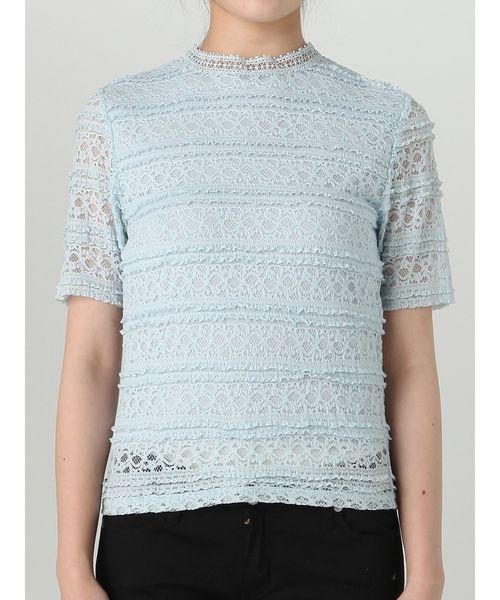 dazzlin（ダズリン）の「フリルレーストップス（シャツ/ブラウス・レディース・ブラック/オフホワイト/ブルー・FREE）」の5枚目の写真