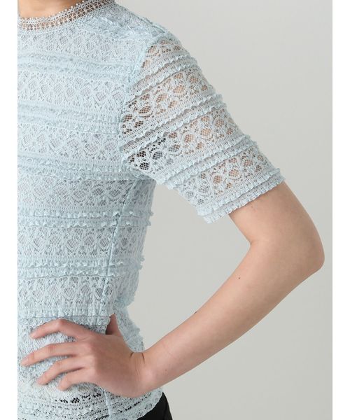 dazzlin（ダズリン）の「フリルレーストップス（シャツ/ブラウス・レディース・ブラック/オフホワイト/ブルー・FREE）」の15枚目の写真