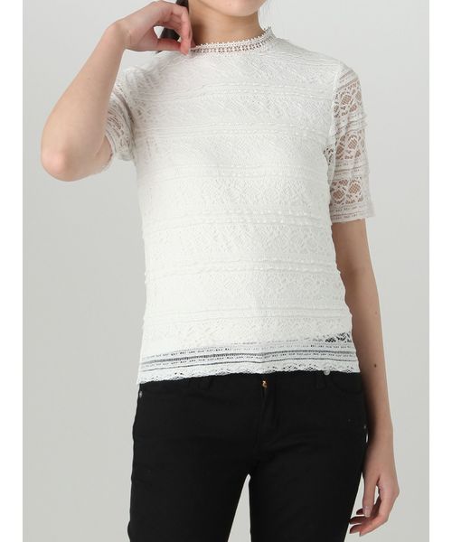 dazzlin（ダズリン）の「フリルレーストップス（シャツ/ブラウス・レディース・ブラック/オフホワイト/ブルー・FREE）」の6枚目の写真