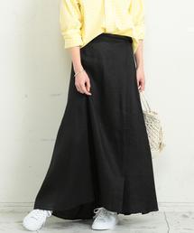 BEAUTY&YOUTH UNITED ARROWS | BY∴ リネン ソリッド＆チェックマキシスカート -手洗い可能- ◆(スカート)
