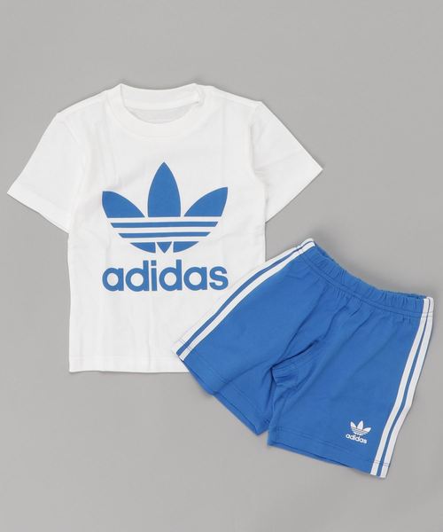 adidas（アディダス）の「Tシャツ&ショーツ セットアップ INFANT SHORT TEE SET オリジナルス（ジャージ・キッズ・ホワイト×ブラック/ホワイト×ブルー/ホワイト×ピンク/ホワイト系その他2/ホワイト系その他・100/80/90）」の3枚目の写真