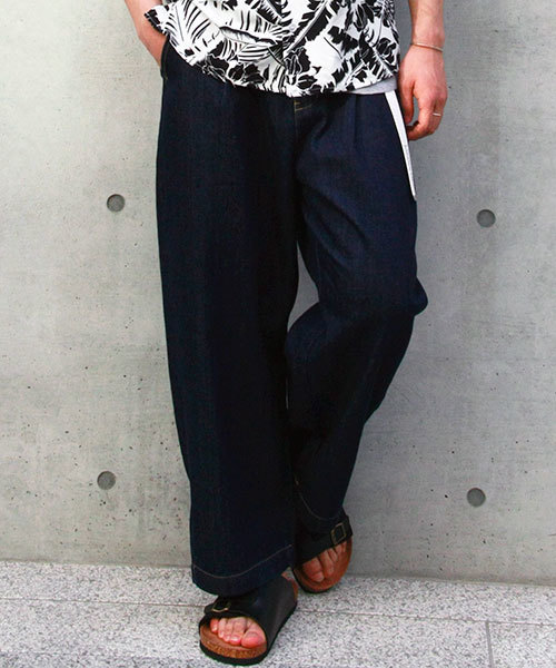 VENCEEXCHANGE(ヴァンスエクスチェンジ)の「WEB限定 10ozデニム バギーワイドパンツ(その他パンツ・メンズ・ワンウォッシュ/ブラック/ブルー系その他/ブルー・MEDIUM/LARGE/M/L)」の4枚目の写真