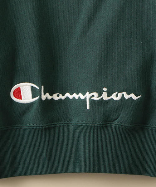 Champion(チャンピオン)の「【キッズ】〔別注〕CHAMPION(チャンピオン) スウェットプルオーバー(スウェット・キッズ・ダークグリーン/ナチュラル/ライトブルー/パープル・120cm/130cm/110cm/100cm)」の9枚目の写真