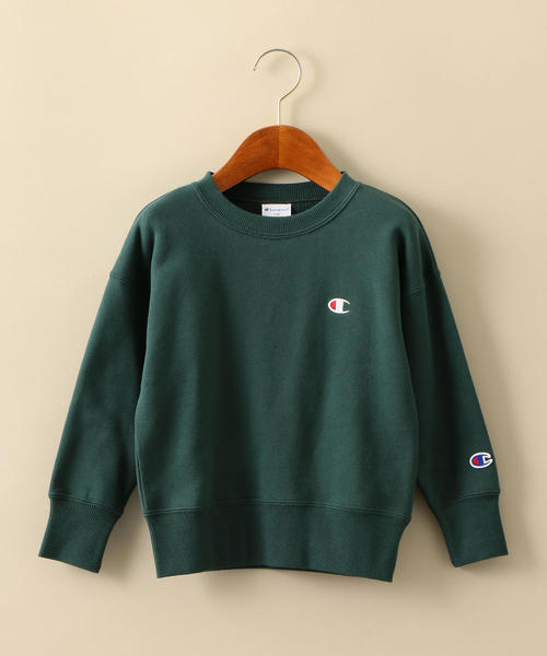 Champion(チャンピオン)の「【キッズ】〔別注〕CHAMPION(チャンピオン) スウェットプルオーバー(スウェット・キッズ・ダークグリーン/ナチュラル/ライトブルー/パープル・120cm/130cm/110cm/100cm)」の17枚目の写真