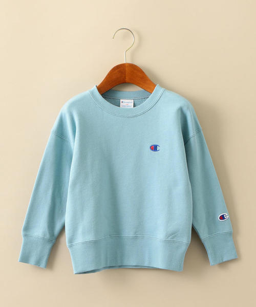 Champion(チャンピオン)の「【キッズ】〔別注〕CHAMPION(チャンピオン) スウェットプルオーバー(スウェット・キッズ・ダークグリーン/ナチュラル/ライトブルー/パープル・120cm/130cm/110cm/100cm)」の16枚目の写真