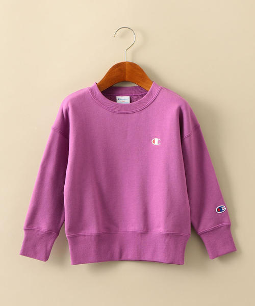 Champion(チャンピオン)の「【キッズ】〔別注〕CHAMPION(チャンピオン) スウェットプルオーバー(スウェット・キッズ・ダークグリーン/ナチュラル/ライトブルー/パープル・120cm/130cm/110cm/100cm)」の15枚目の写真