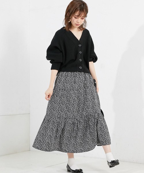 natural couture（ナチュラルクチュール）の「ティアードロングスカート（スカート・レディース・ベージュ/パープル/ブラウン/ブラック系その他/ブルー系その他・FREE）」の7枚目の写真