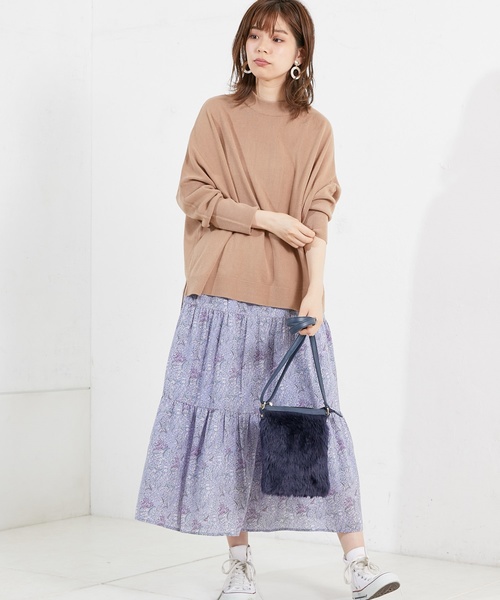 natural couture（ナチュラルクチュール）の「ティアードロングスカート（スカート・レディース・ベージュ/パープル/ブラウン/ブラック系その他/ブルー系その他・FREE）」の14枚目の写真