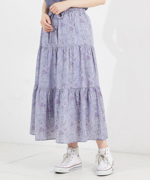 natural couture（ナチュラルクチュール）の「ティアードロングスカート（スカート・レディース・ベージュ/パープル/ブラウン/ブラック系その他/ブルー系その他・FREE）」の17枚目の写真