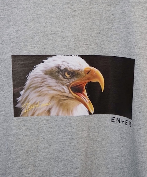 ENER（イーエヌイーアール）の「Tシャツ ”Bird man”（Tシャツ/カットソー・メンズ・ホワイト/ブラック/パープル/グレー/ブルー・MEDIUM/LARGE/X-LARGE）」の15枚目の写真