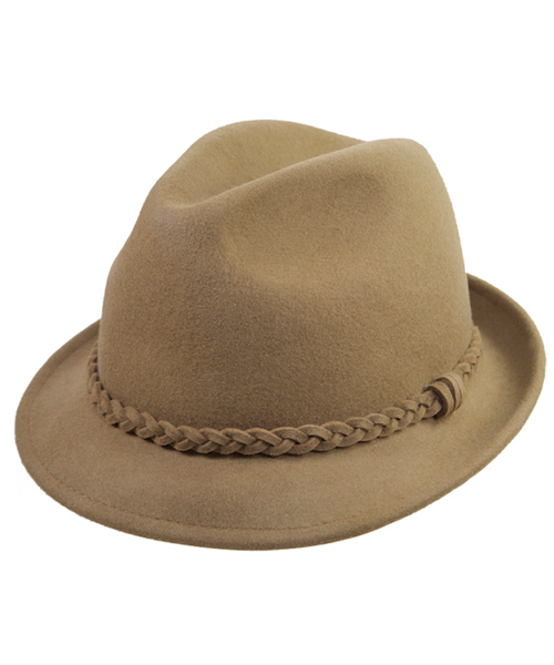 polcadot(ポルカドット)の「編みベルトフェルト中折れ/大きめサイズ(ハット・メンズ・ブラック/ベージュ/ネイビー・フリー)」の4枚目の写真