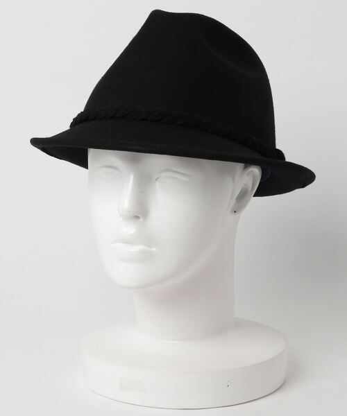 polcadot(ポルカドット)の「編みベルトフェルト中折れ/大きめサイズ(ハット・メンズ・ブラック/ベージュ/ネイビー・フリー)」の6枚目の写真