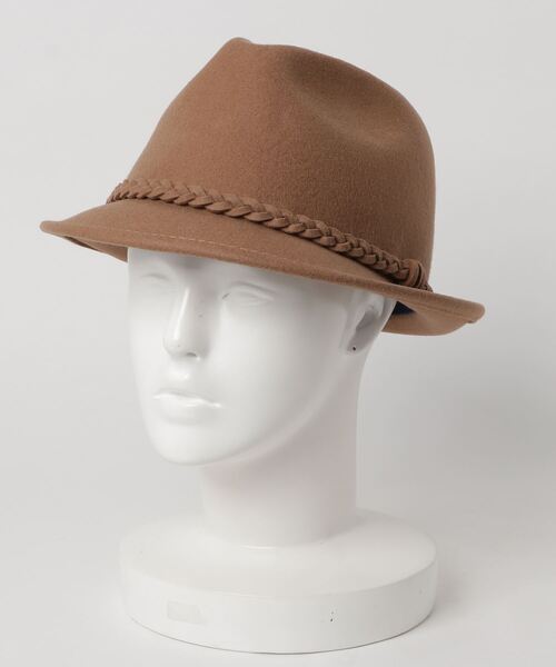 polcadot(ポルカドット)の「編みベルトフェルト中折れ/大きめサイズ(ハット・メンズ・ブラック/ベージュ/ネイビー・フリー)」の7枚目の写真