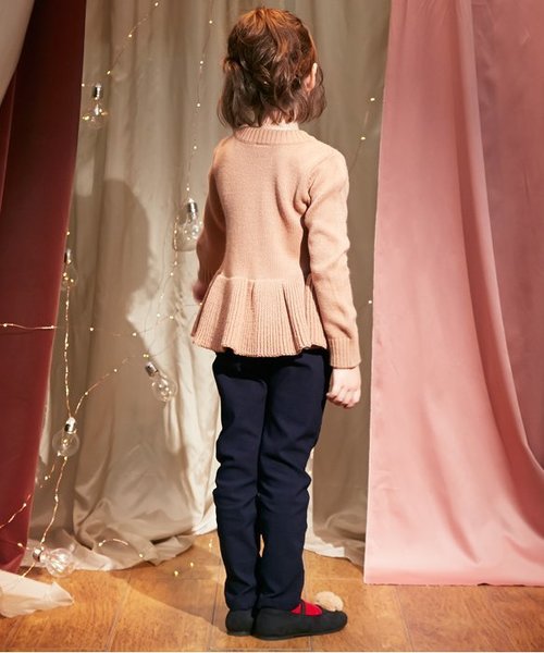 apres les cours(アプレレクール)の「後ろフリルストレートパンツ 10分丈(その他パンツ・キッズ・ネイビー/サーモンピンク/グレー・120/130/80/110/100/90/140)」の4枚目の写真