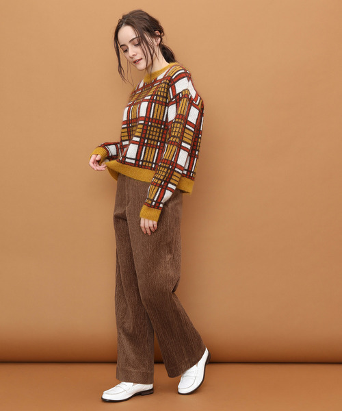 SALON adam et rope'(サロン アダム エ ロペ)の「ストレッチコーデュロイワイドパンツ(その他パンツ・レディース・ダークブラウン/グレー/オフホワイト・S/M)」の14枚目の写真