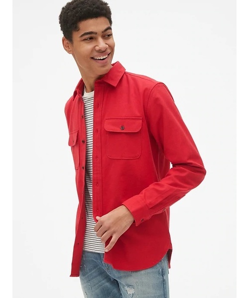 GAP（ギャップ）の「モールスキン シャツジャケット（シャツ/ブラウス 