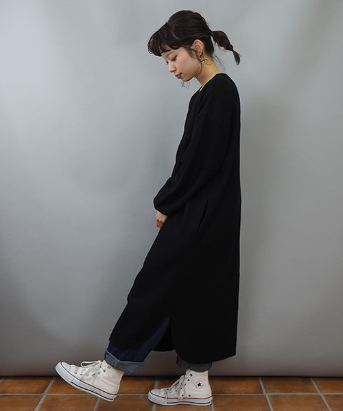 tiptop（ティップトップ）の「ワッフル裏起毛ワンピース（ワンピース・レディース・ブラック/グレー/ベージュ/カーキ・FREE）」の11枚目の写真