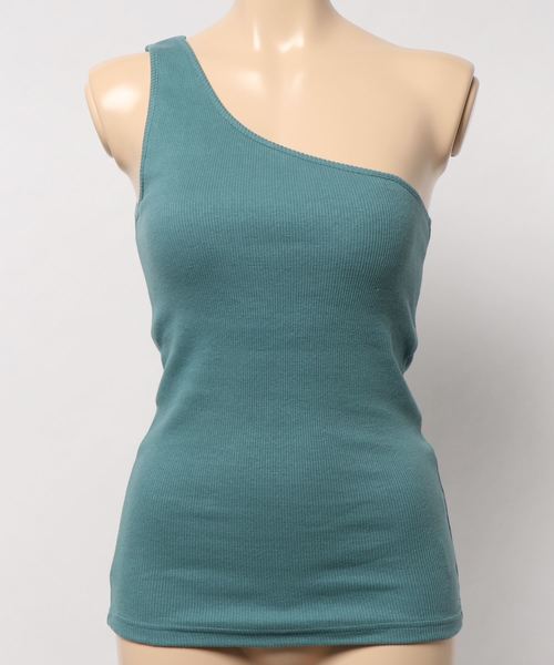 DouDou（ドゥドゥ）の「カップ付ワンショルタンク（Tシャツ/カットソー・レディース・ベージュ/オフホワイト/ブルー/ボルドー/ブラック/カーキ・FREE）」の9枚目の写真