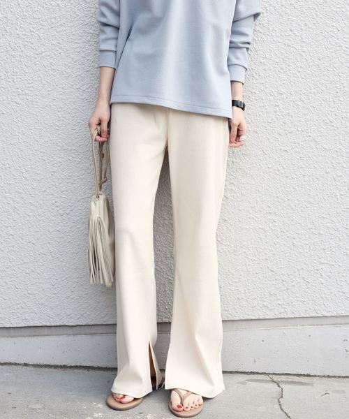 SHIPS（シップス）の「ジャージーテレコパンツ（その他パンツ・レディース・ナチュラル/ブラック/ブラウン・ONE SIZE）」の3枚目の写真