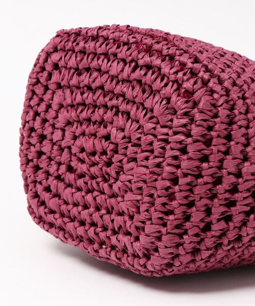 natural couture（ナチュラルクチュール）の「サークルハンドル雑材バッグ（ショルダーバッグ・レディース・ベージュ/ピンク・FREE）」の4枚目の写真