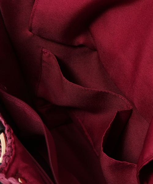 natural couture（ナチュラルクチュール）の「サークルハンドル雑材バッグ（ショルダーバッグ・レディース・ベージュ/ピンク・FREE）」の3枚目の写真