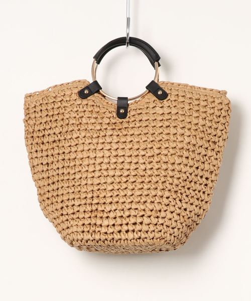 natural couture（ナチュラルクチュール）の「サークルハンドル雑材バッグ（ショルダーバッグ・レディース・ベージュ/ピンク・FREE）」の10枚目の写真