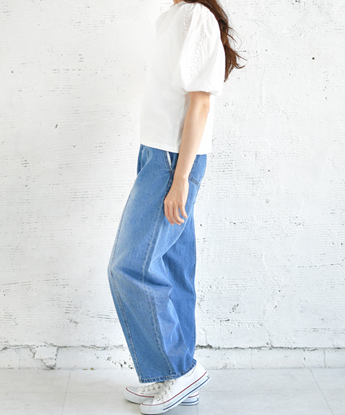 PairPair（ペアペア）の「レース袖ボリュームロゴＴ（Tシャツ/カットソー・レディース・ブラック/オフホワイト/ライトグリーン/ライトブラウン・FREE）」の8枚目の写真