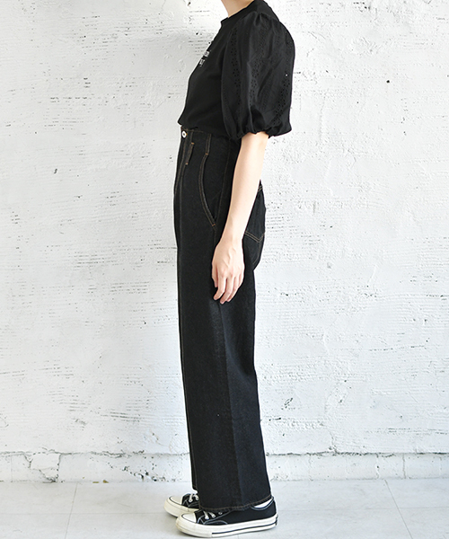 PairPair（ペアペア）の「レース袖ボリュームロゴＴ（Tシャツ/カットソー・レディース・ブラック/オフホワイト/ライトグリーン/ライトブラウン・FREE）」の14枚目の写真