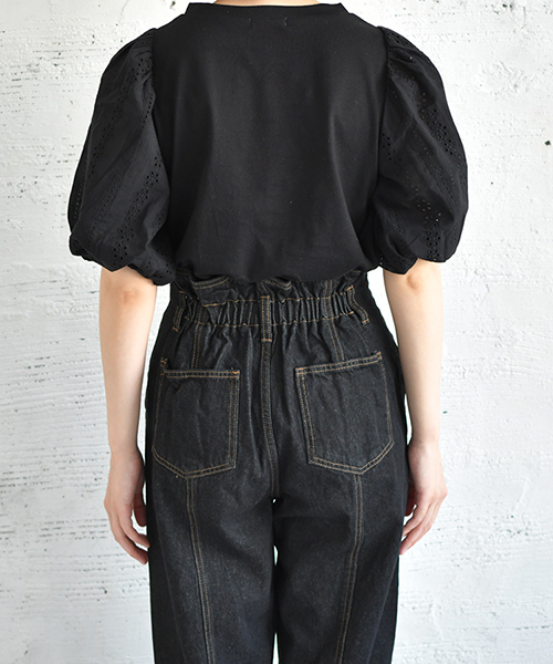 PairPair（ペアペア）の「レース袖ボリュームロゴＴ（Tシャツ/カットソー・レディース・ブラック/オフホワイト/ライトグリーン/ライトブラウン・FREE）」の18枚目の写真