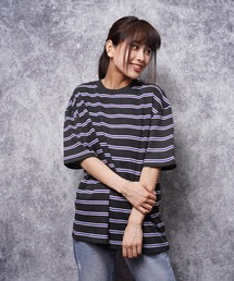 ビッグシルエットボーダーTシャツ(IR)