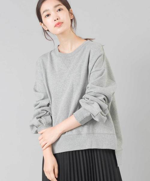 OMNES（オムネス）の「裏起毛スウェット袖ボリュームプルオーバー（スウェット・レディース・チャコールグレー/ベージュ/ブラウン/グレー/ホワイト系その他・FREE）」の8枚目の写真