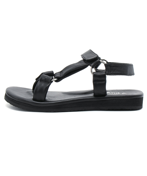 And A（アンドエー）の「レザーベルトサンダル（サンダル・メンズ・ブラック/ブラウン・27.0cm/26.0cm）」の3枚目の写真
