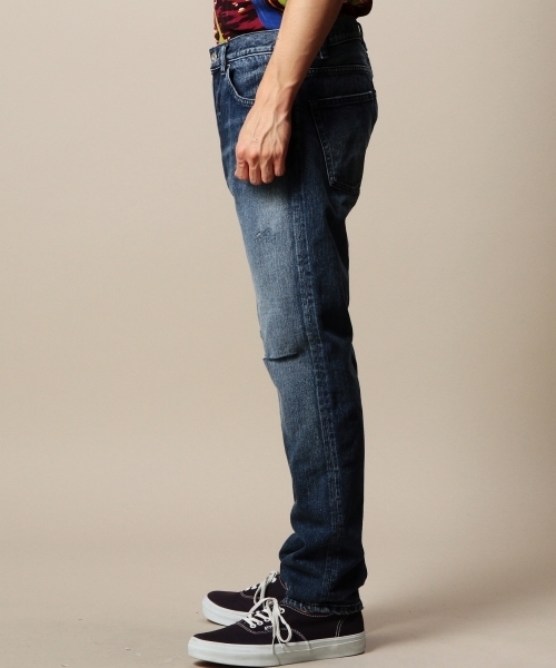 BEAUTY&YOUTH UNITED ARROWS（ビューティーアンドユースユナイテッドアローズ）の「BY  デニム クラッシュ 5ポケット パンツ◆（デニムパンツ・メンズ・コバルトブルー・30inch/28inch/32inch/34inch）」の3枚目の写真
