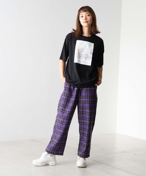 WEGO（ウィゴー）の「WEGO/チェックワイドパンツ（その他パンツ・レディース・ブラウン系その他2/パープル系その他2/イエロー系その他3・FREE）」の13枚目の写真