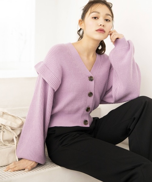 Heather(ヘザー)の「バックレースUPニットカーディガン 868771 Heather(ヘザー)の「バックレースUPニットカーディガン 868771