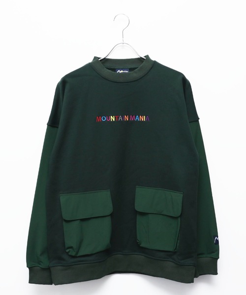 Mountain Mania(マウンテンマニア)の「Mountain Mania/FRONT POCKET CREW NECK "COLOR LOGO"(スウェット・メンズ・ベージュ/ブラック/ダークグリーン・XL/M/L)」の2枚目の写真