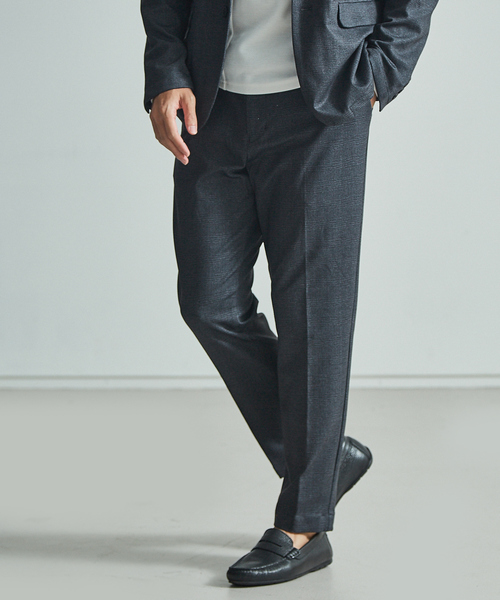 ABAHOUSE GRAY(アバハウスグレイ)の「【展開店舗限定/セットアップ対応】無地./チェック ポンチイージースラックス(その他パンツ・メンズ・ブルー系その他/グレー系その他/ネイビー/グレー・50/44/46/48)」の2枚目の写真