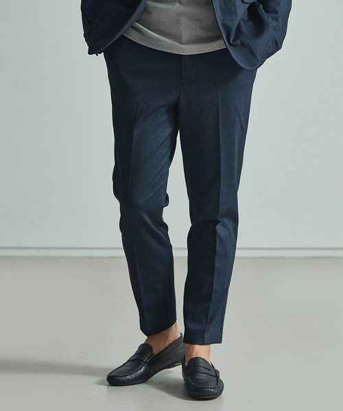 ABAHOUSE GRAY(アバハウスグレイ)の「【展開店舗限定/セットアップ対応】無地./チェック ポンチイージースラックス(その他パンツ・メンズ・ブルー系その他/グレー系その他/ネイビー/グレー・50/44/46/48)」の4枚目の写真