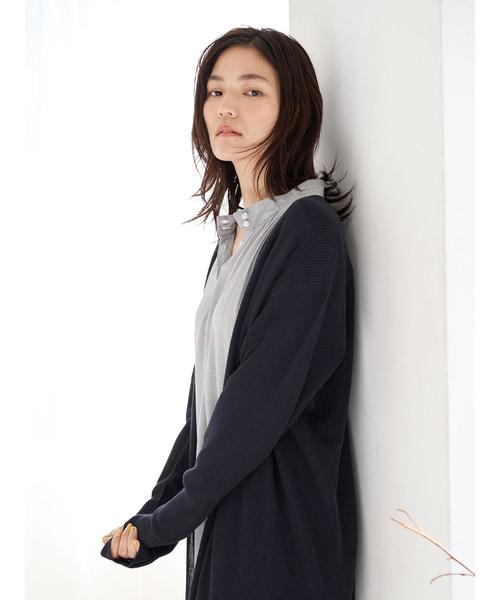 AMERICAN HOLIC（アメリカンホリック）の「バックＶ片畦ニュアンスカーディガン＊（カーディガン/ボレロ・レディース・ネイビー/カーキ/モカ/ライトベージュ・MEDIUM/LARGE）」の19枚目の写真