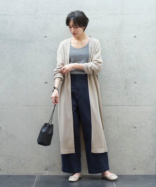 AMERICAN HOLIC（アメリカンホリック）の「バックＶ片畦ニュアンスカーディガン＊（カーディガン/ボレロ・レディース・ネイビー/カーキ/モカ/ライトベージュ・MEDIUM/LARGE）」の8枚目の写真