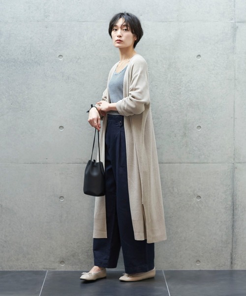 AMERICAN HOLIC（アメリカンホリック）の「バックＶ片畦ニュアンスカーディガン＊（カーディガン/ボレロ・レディース・ネイビー/カーキ/モカ/ライトベージュ・MEDIUM/LARGE）」の5枚目の写真