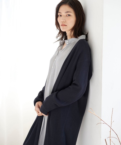 AMERICAN HOLIC（アメリカンホリック）の「バックＶ片畦ニュアンスカーディガン＊（カーディガン/ボレロ・レディース・ネイビー/カーキ/モカ/ライトベージュ・MEDIUM/LARGE）」の10枚目の写真