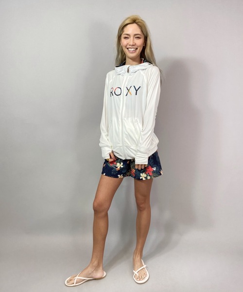 ROXY（ロキシー）の「ROXY/ロキシー  フード付きジップアップラッシュガード  RLY201021（ラッシュガード・レディース・ホワイト/ピンク/チャコールグレー・S/L/M）」の7枚目の写真