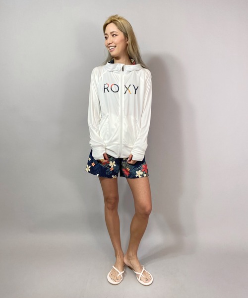 ROXY（ロキシー）の「ROXY/ロキシー  フード付きジップアップラッシュガード  RLY201021（ラッシュガード・レディース・ホワイト/ピンク/チャコールグレー・S/L/M）」の8枚目の写真