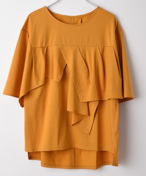 RAW FUDGE(ローファッジ)の「デザインフリルカットプルオーバー(Tシャツ/カットソー・レディース・オフホワイト/ブラック/キャメル・M)」の3枚目の写真