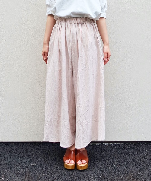 Riberry(リベリー)の「リネンライクワイドフレアーパンツ(その他パンツ・レディース・ブラック/ベージュ/グリーン/マスタード・FREE)」の11枚目の写真