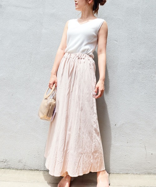 Riberry(リベリー)の「リネンライクワイドフレアーパンツ(その他パンツ・レディース・ブラック/ベージュ/グリーン/マスタード・FREE)」の7枚目の写真