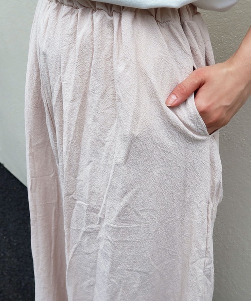 Riberry(リベリー)の「リネンライクワイドフレアーパンツ(その他パンツ・レディース・ブラック/ベージュ/グリーン/マスタード・FREE)」の14枚目の写真