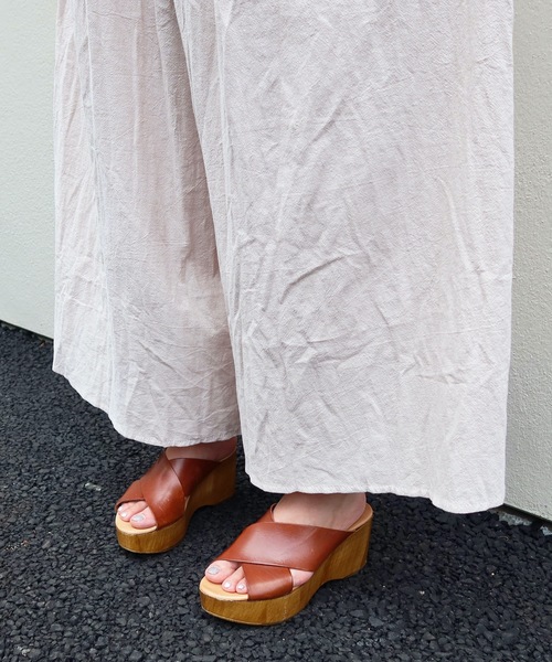 Riberry(リベリー)の「リネンライクワイドフレアーパンツ(その他パンツ・レディース・ブラック/ベージュ/グリーン/マスタード・FREE)」の15枚目の写真